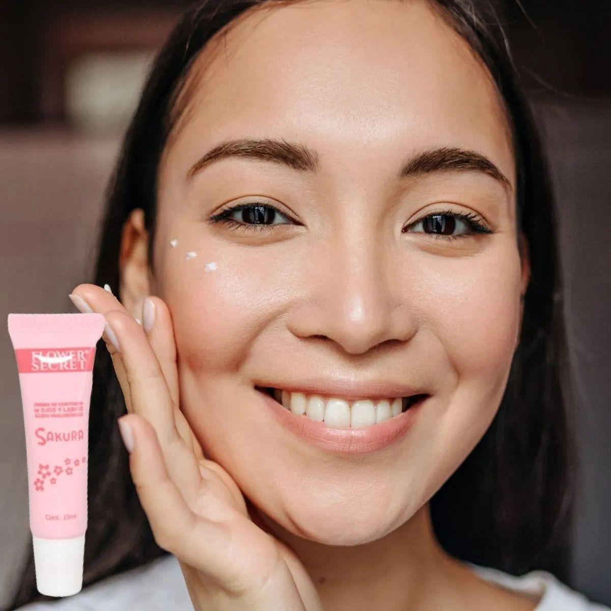 SET 4 CREMA CONTORNO DE OJOS FLOR CEREZO AC HIALURONICO LAU-8