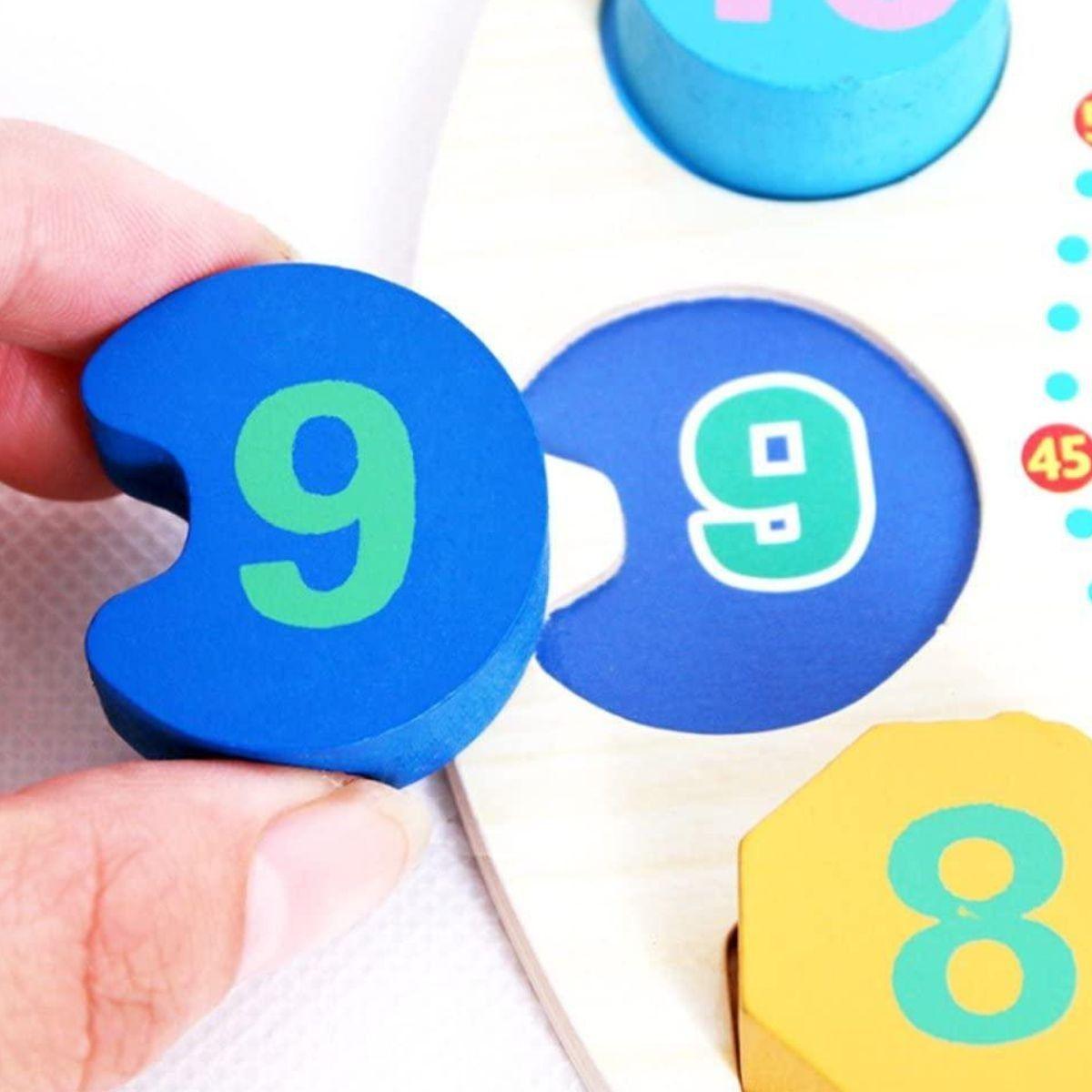 SET 3 JUGUETE RELOJ MADERA EDUCATIVO FORMAS NUMEROS BEBE LAU-6