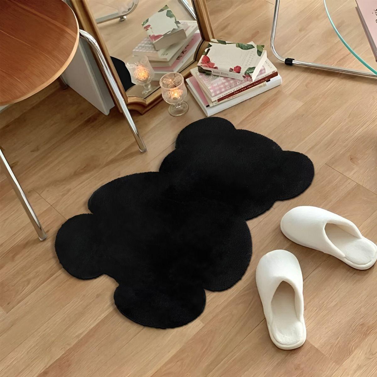 Alfombra Oso Negra Suave Entrada Dormitorio Decoración Jhn-7
