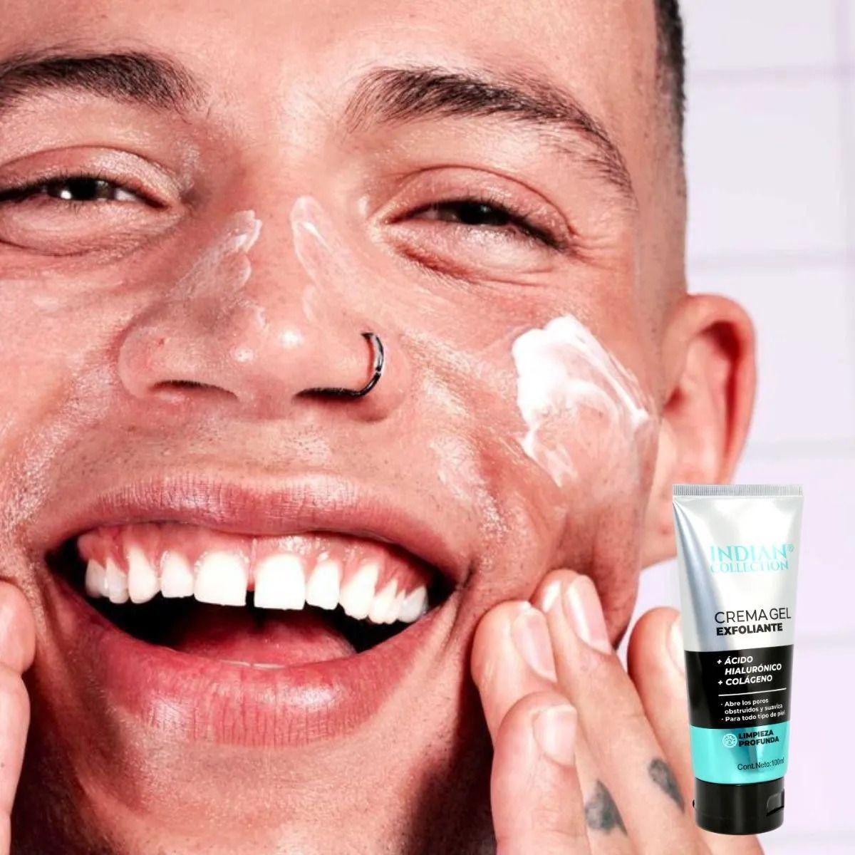 SET 3 CREMA FACIAL EXFOLIANTE HOMBRE ACIDO HIALURONICO LAU-3