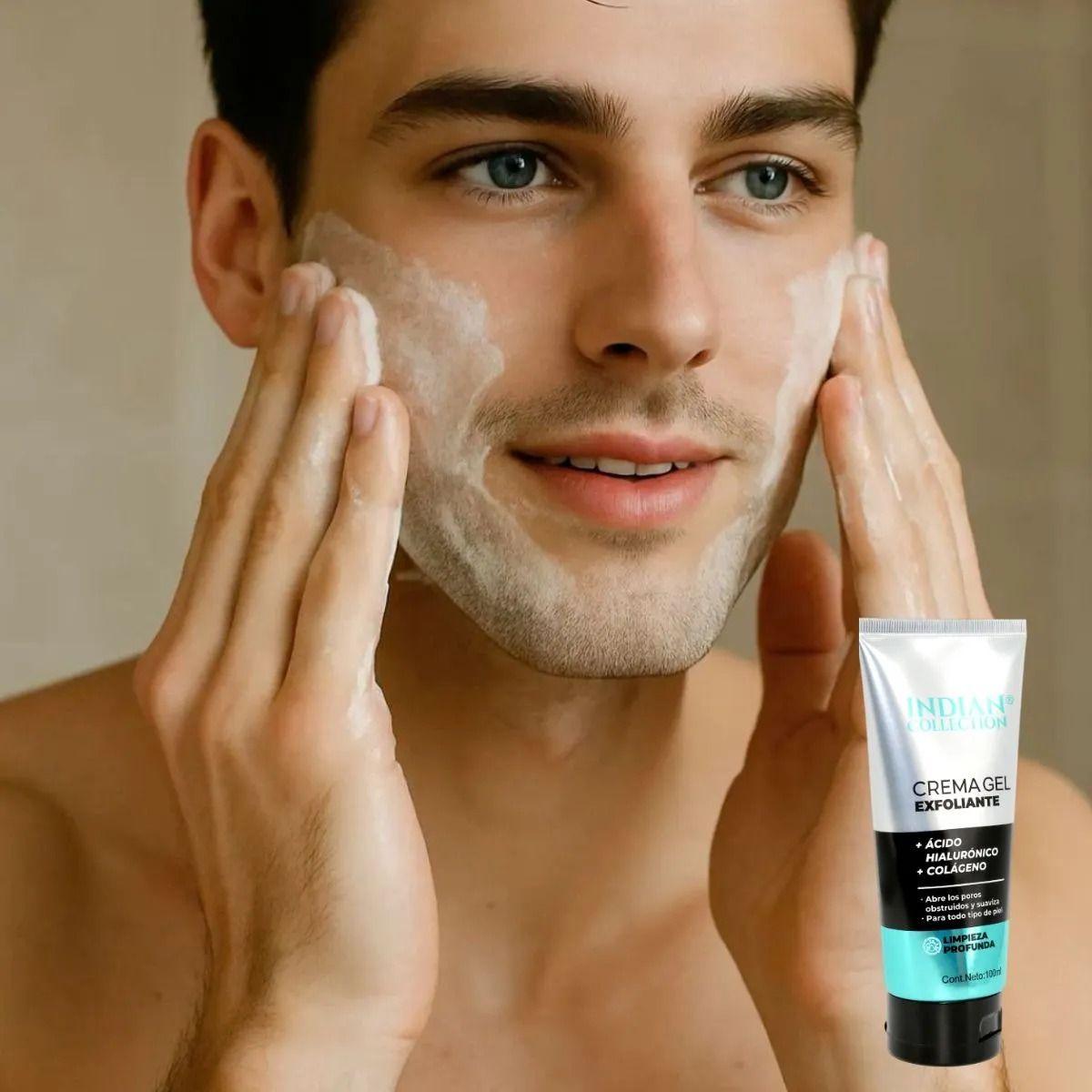 SET 3 CREMA FACIAL EXFOLIANTE HOMBRE ACIDO HIALURONICO LAU-5