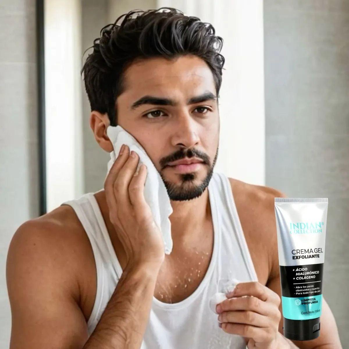 SET 3 CREMA FACIAL EXFOLIANTE HOMBRE ACIDO HIALURONICO LAU-6