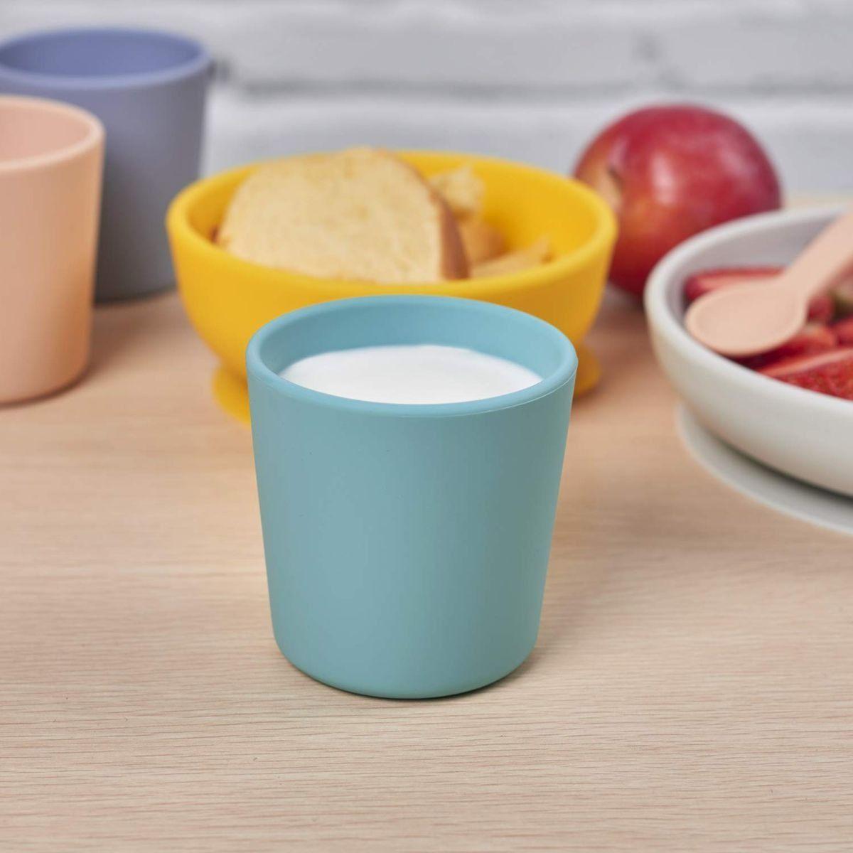 SET 4 VASOS DE SILICONA FLEXIBLE SUAVE COLORES NIÑOS LAU-7