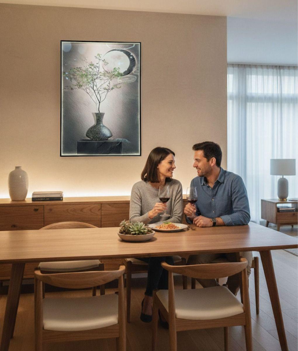 Cuadro Decorativo Pared Naturaleza Luna LED Hogar Jhn-3