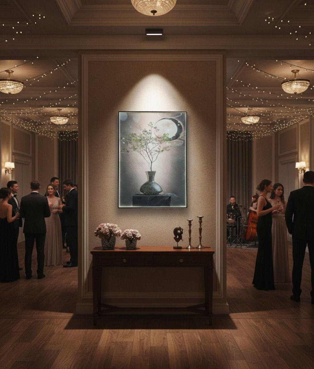 Cuadro Decorativo Pared Naturaleza Luna LED Hogar Jhn-4