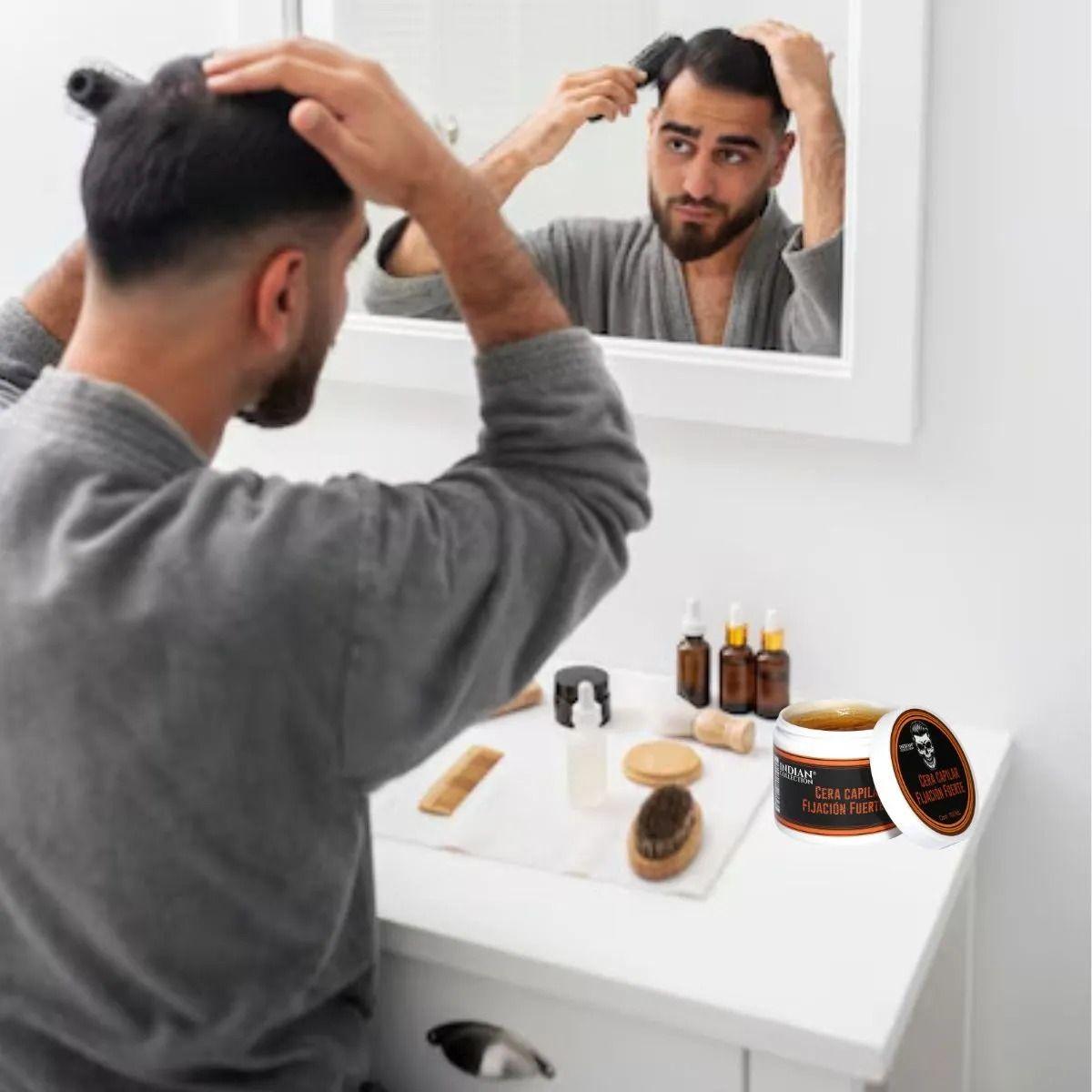 SET 2 FIJADOR CAPILAR CERA PARA HOMBRE FUERTE CABELLOS LAU-1