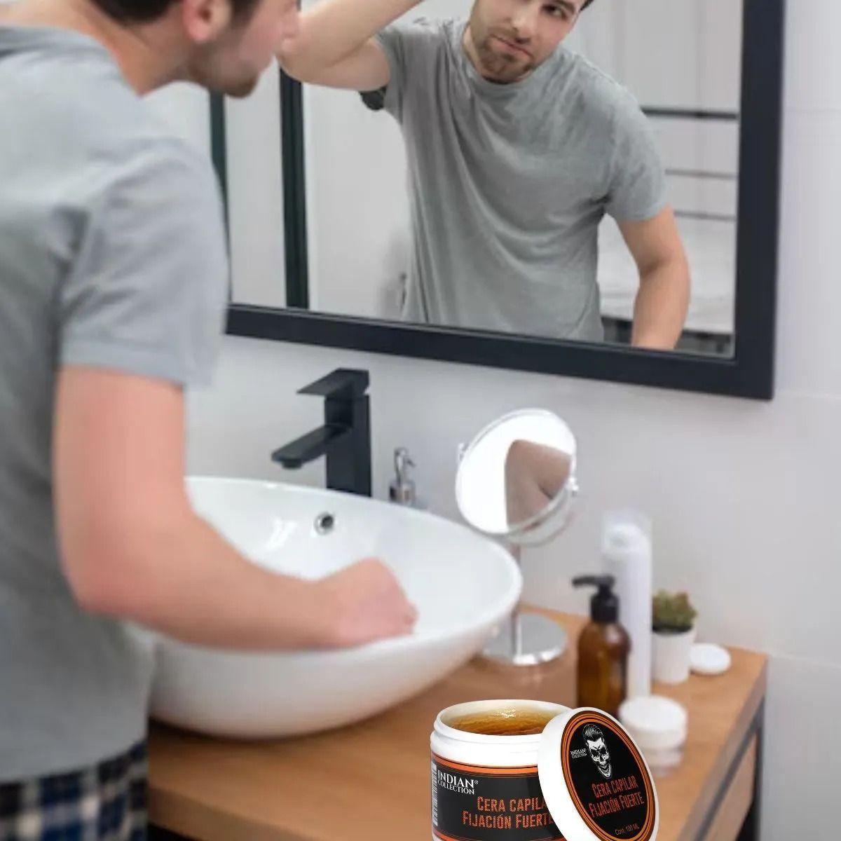 SET 2 FIJADOR CAPILAR CERA PARA HOMBRE FUERTE CABELLOS LAU-2
