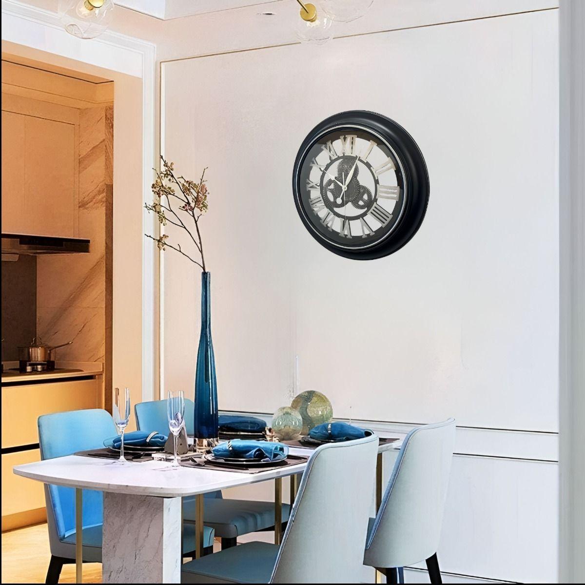 Reloj Pared Grande Madera Campestre Vintage 3D Jhn-6