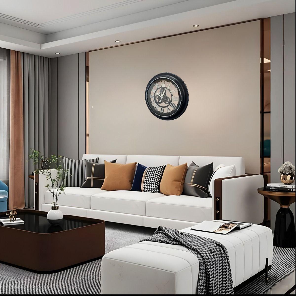 Reloj Pared Grande Madera Campestre Vintage 3D Jhn-9