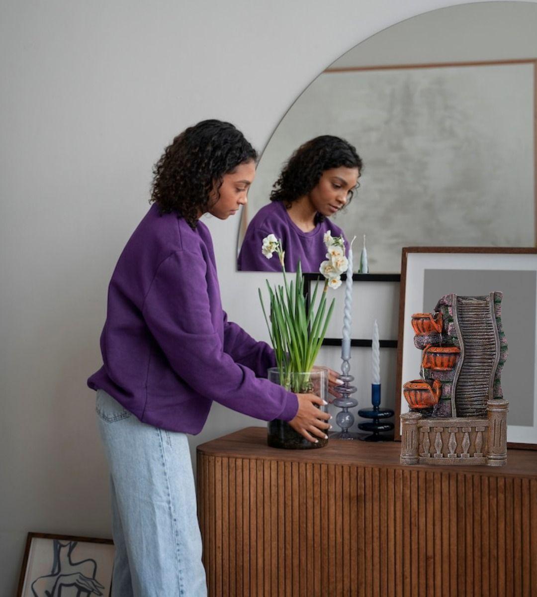 Fuente Agua Decorativa Cascada Elegante Hogar Relajante Jhn-3