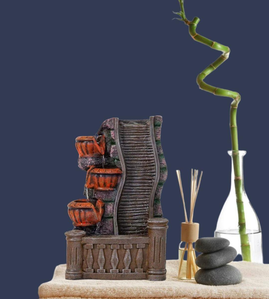 Fuente Agua Decorativa Cascada Elegante Hogar Relajante Jhn-6