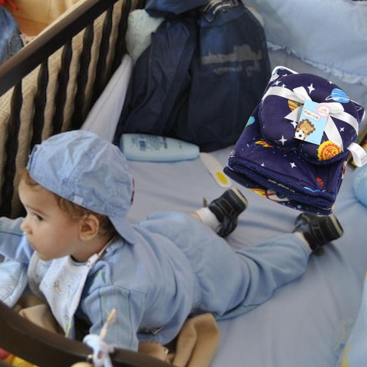 SET MANTA POLAR PARA BEBE+ COJIN PARA CUELLO BEBE LAU-2