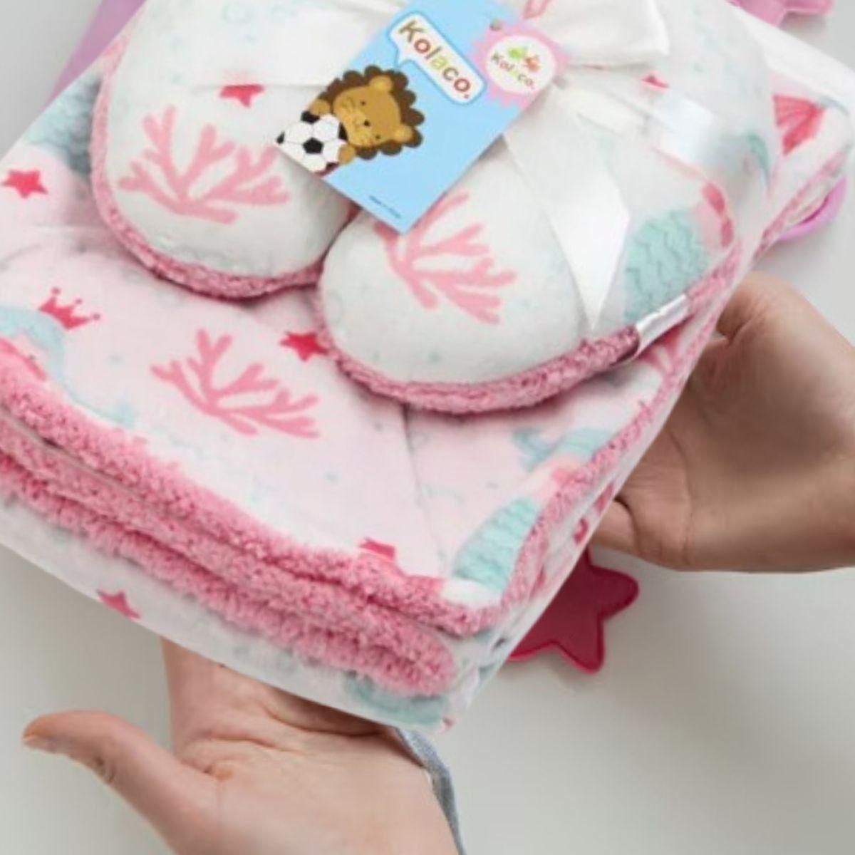 SET MANTA POLAR PARA BEBE+ COJIN PARA CUELLO BEBE LAU-4