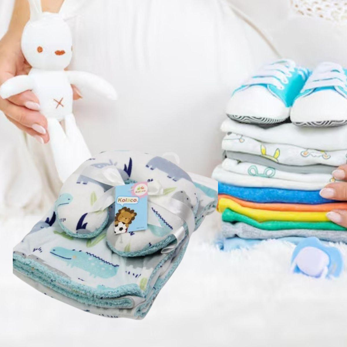 SET MANTA POLAR PARA BEBE+ COJIN PARA CUELLO BEBE LAU-8