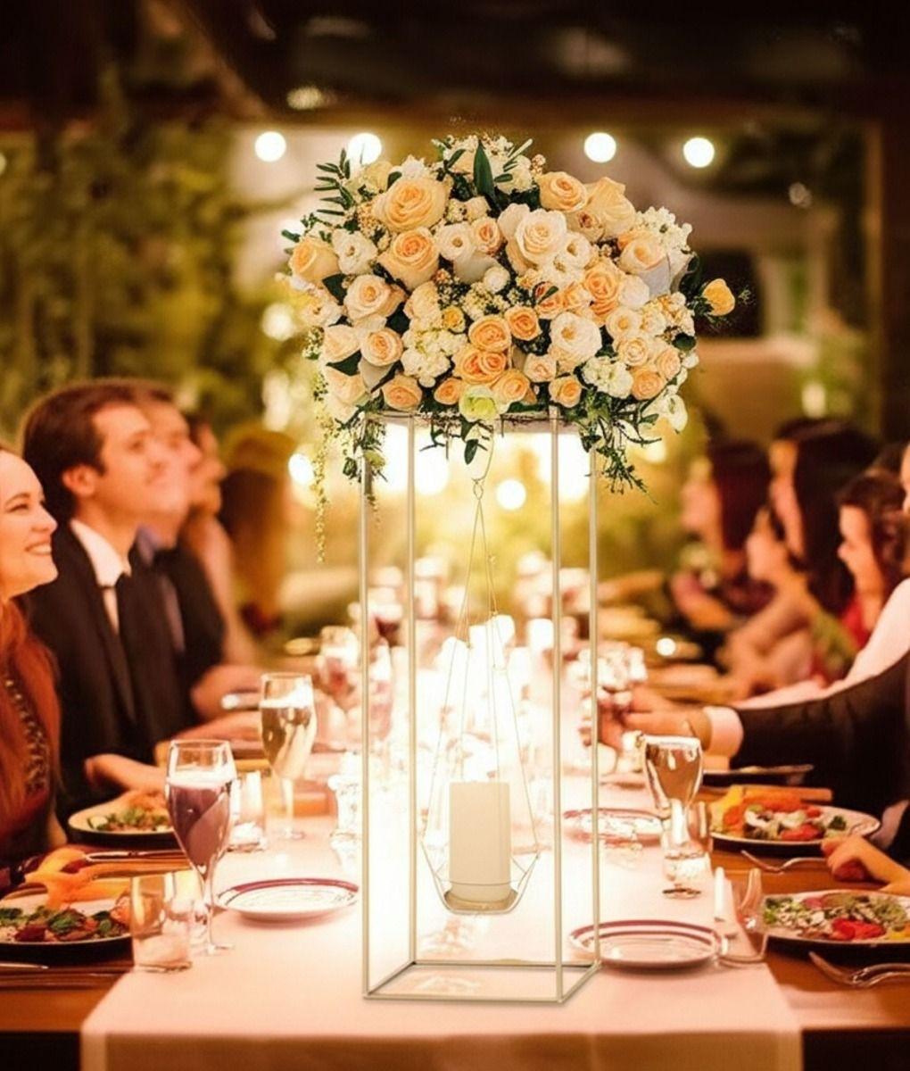 Portavelas Decorativo Candelabro Pentágono Geométrico Jhn-6