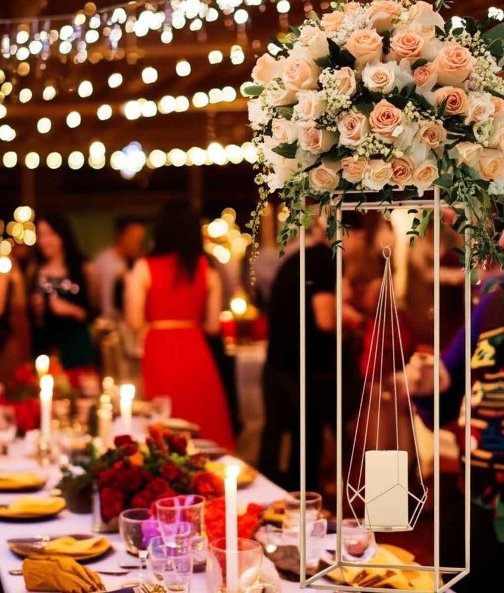 Portavelas Decorativo Candelabro Pentágono Geométrico Jhn-7