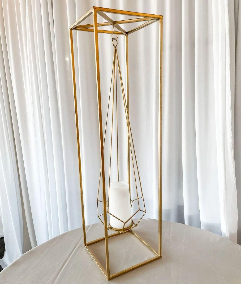 Portavelas Decorativo Candelabro Pentágono Geométrico Jhn-9