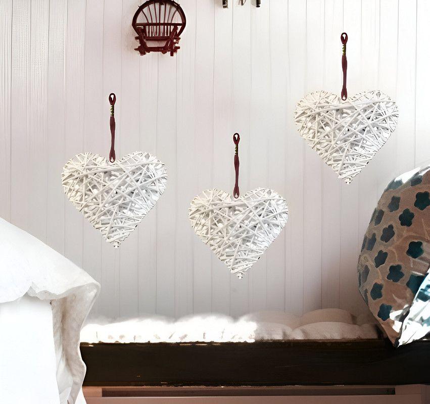 Corazon Mimbre Colgante Adorno Moderno Romántico Lau-3