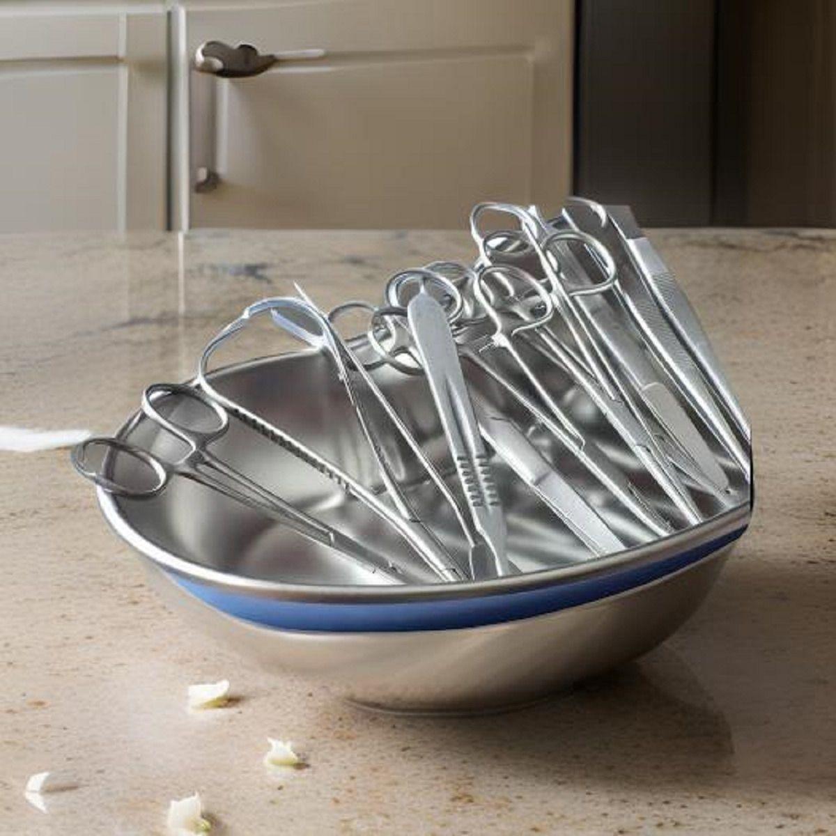 Set 2 Bandeja Acero Intstrumento Quirurgico Talla L Lau-6