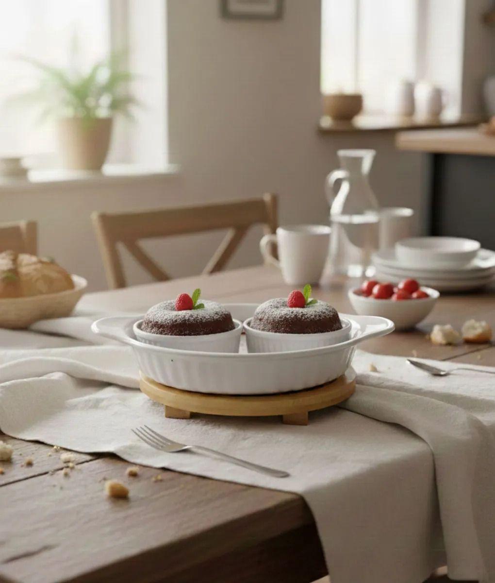 Fuente Horno Base Bambú Servir Mesa Estilo Minimalista Jhn-7