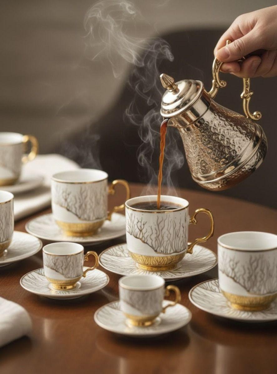 Juego Vajilla Tazas Platillos Diseño Artístico Mesa Jhn-7