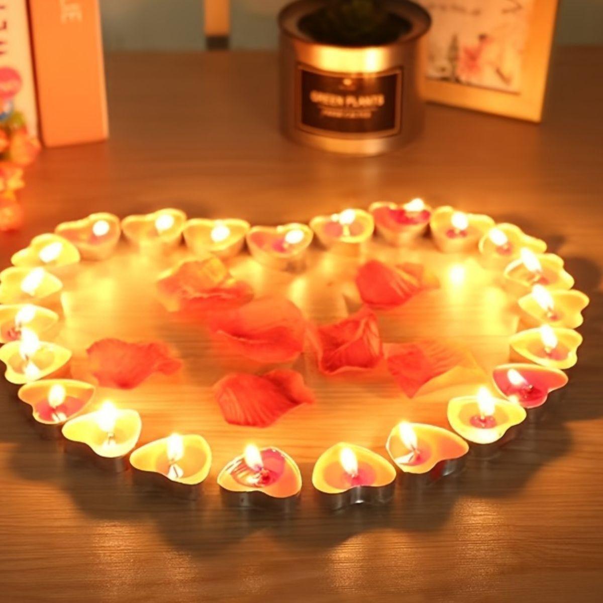 Set 7 Velas Forma Corazón Decoración Romántica Amor Jhn-3