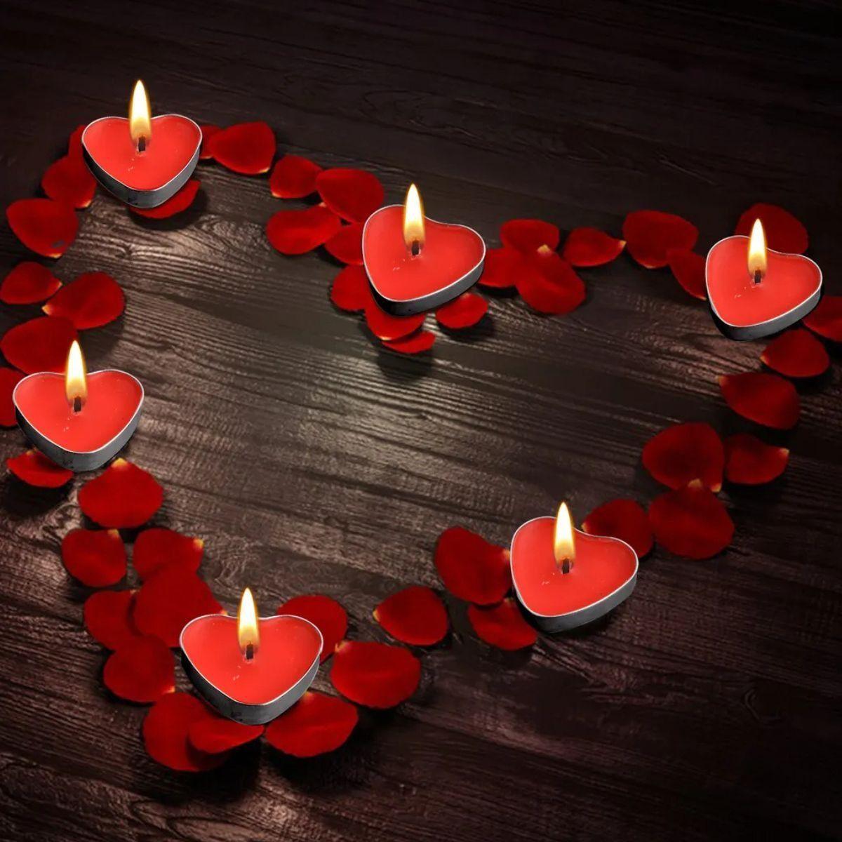 Set 7 Velas Forma Corazón Decoración Romántica Amor Jhn-6