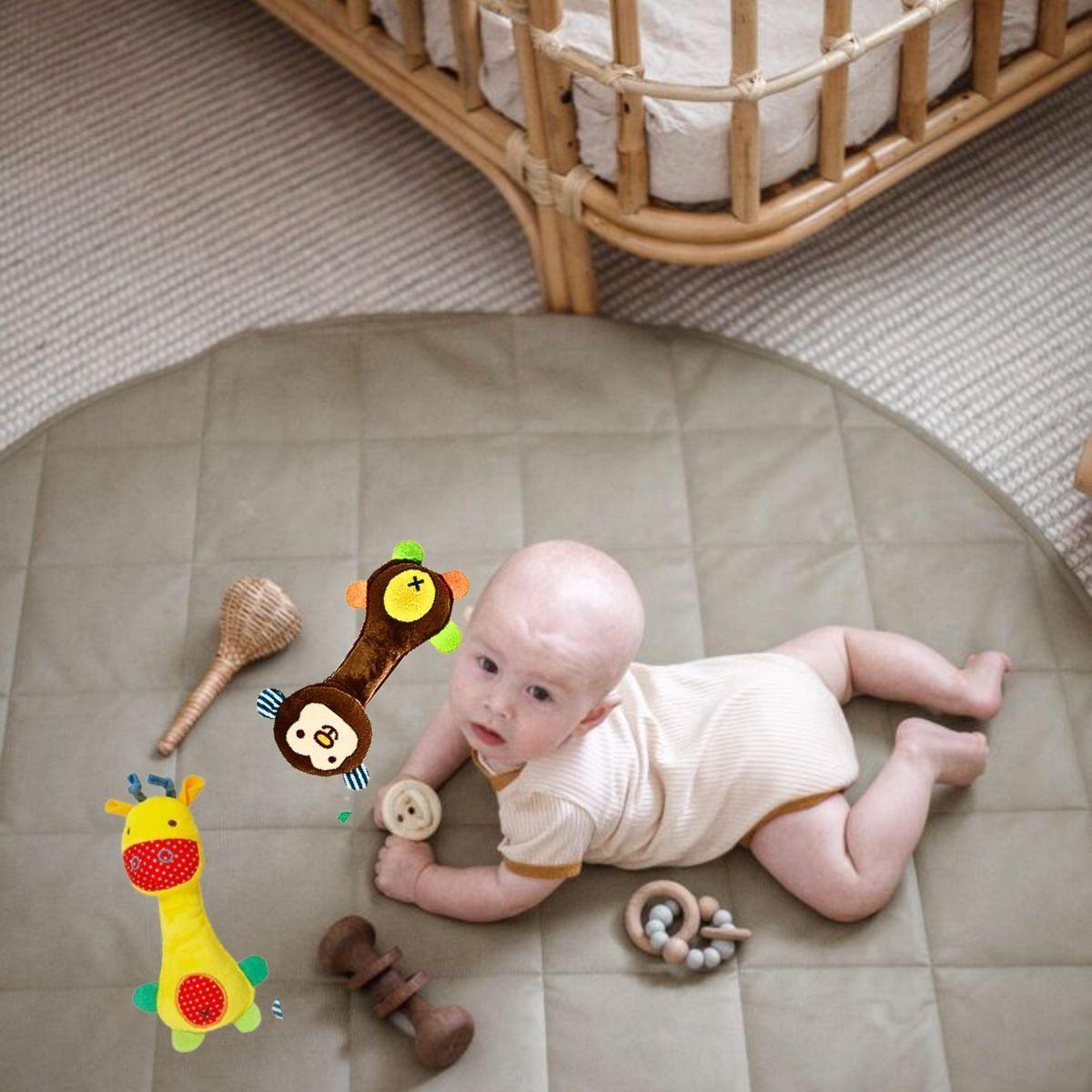 Set 3 Sonajero Mordedor Bebé Osito Peluche Divertido Lau-3