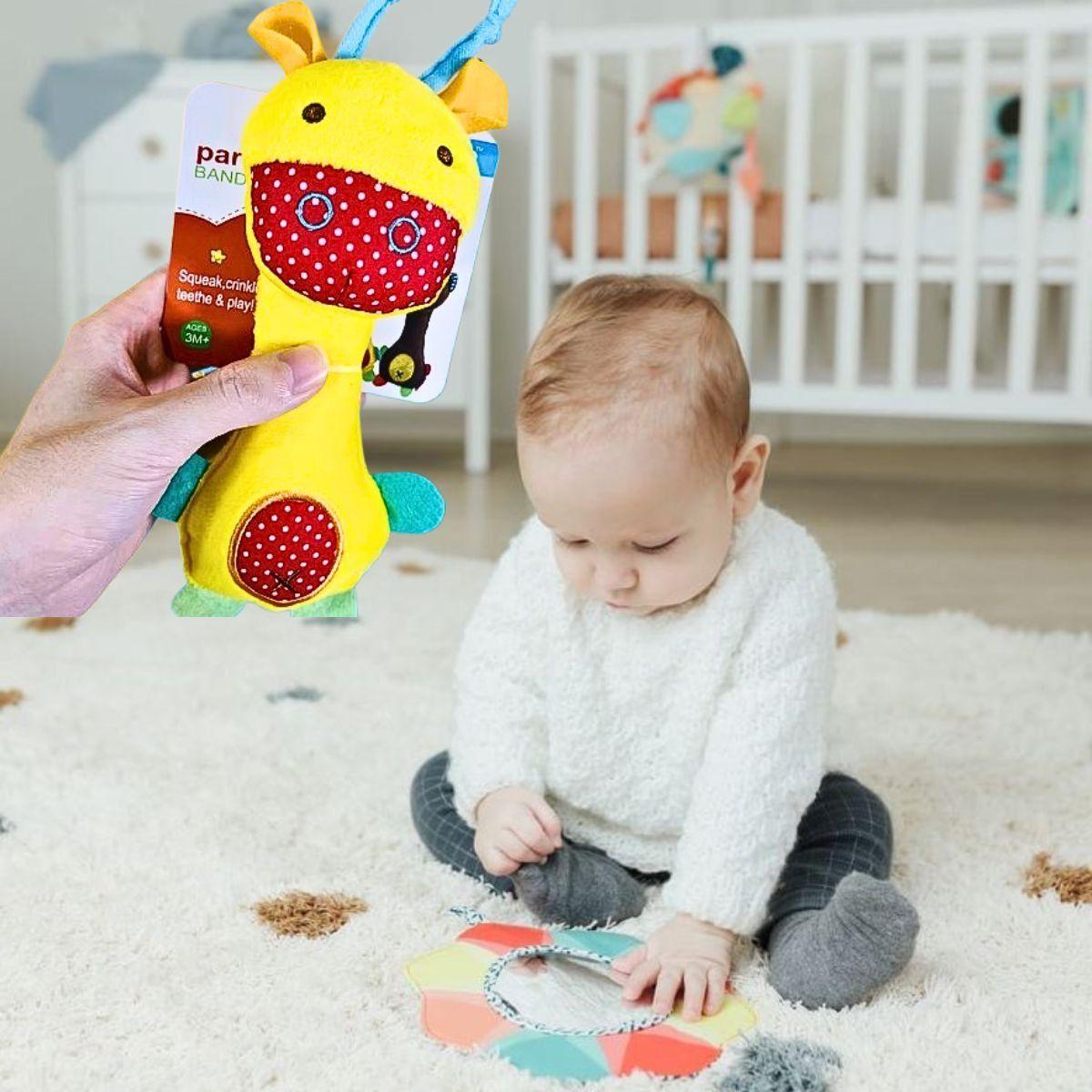 Set 3 Sonajero Mordedor Bebé Osito Peluche Divertido Lau-5