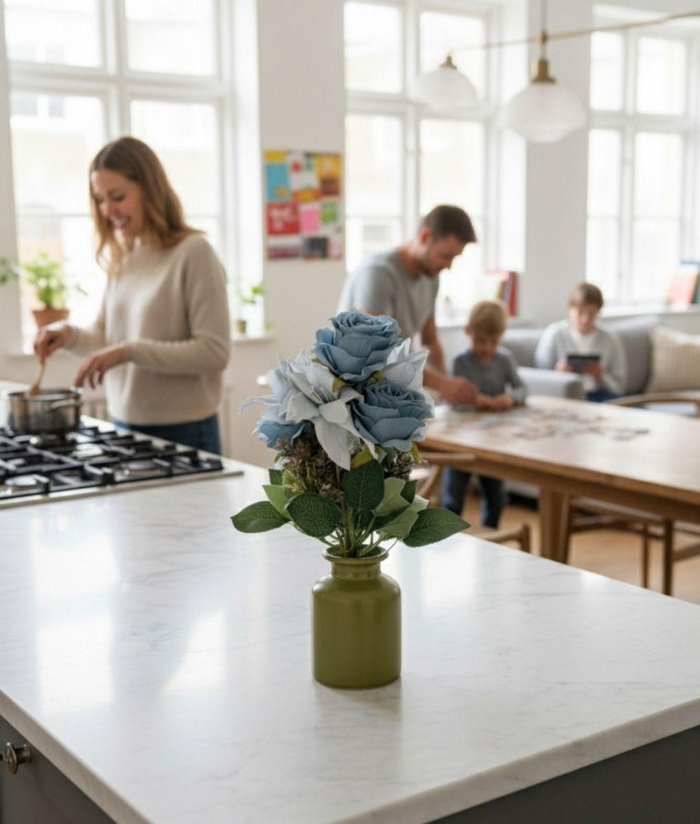 Set 3 Arreglo Flores Artificiales Ramo Atemporal Adorno Jhn-4