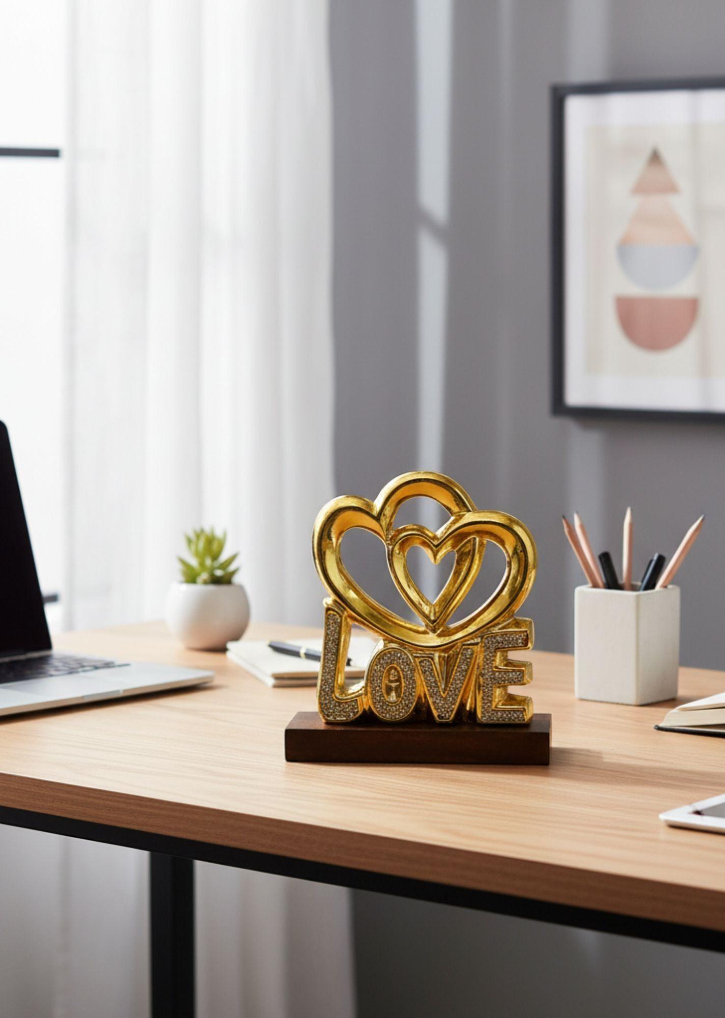 Figura Decorativa Adorno Corazones Love Estatua Jhn-4