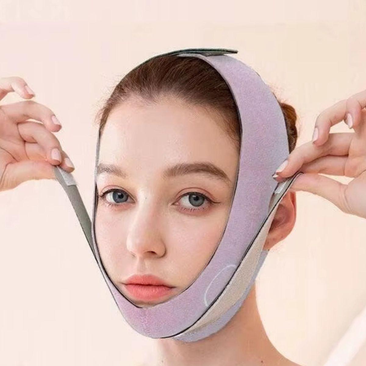 SET 2 CINTURON FACIAL ADELGAZANTE REAFIRMANTE MASCARILLA LAU-2