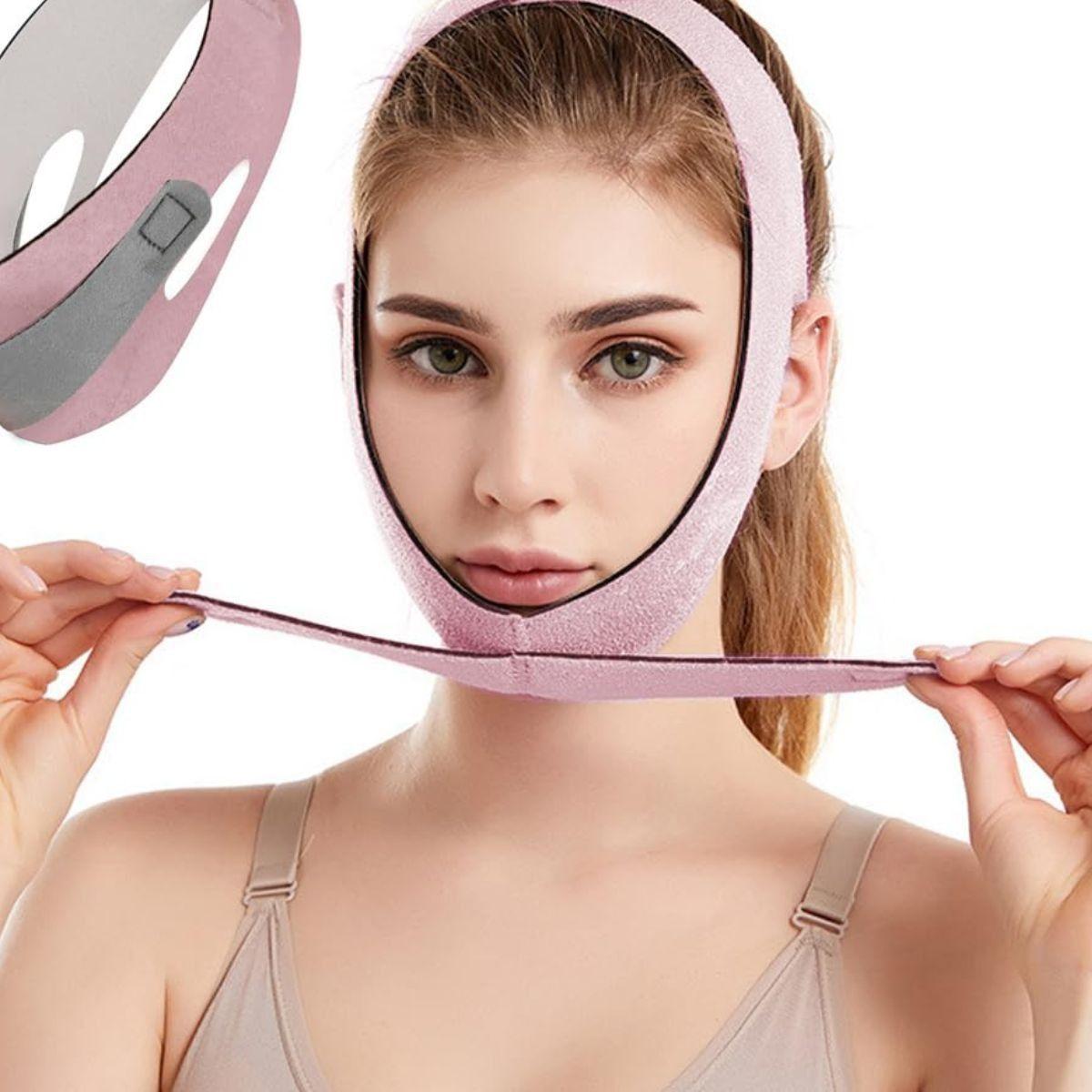 SET 2 CINTURON FACIAL ADELGAZANTE REAFIRMANTE MASCARILLA LAU-7