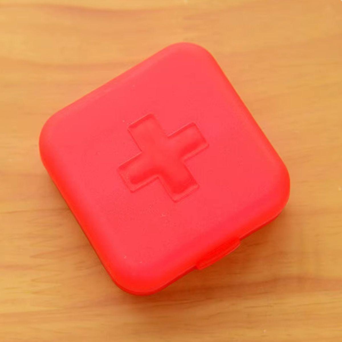 SET 6 PASTILLERO ROJO 4 COMPARTIMIENTOS MEDICAMENTOS LAU-2