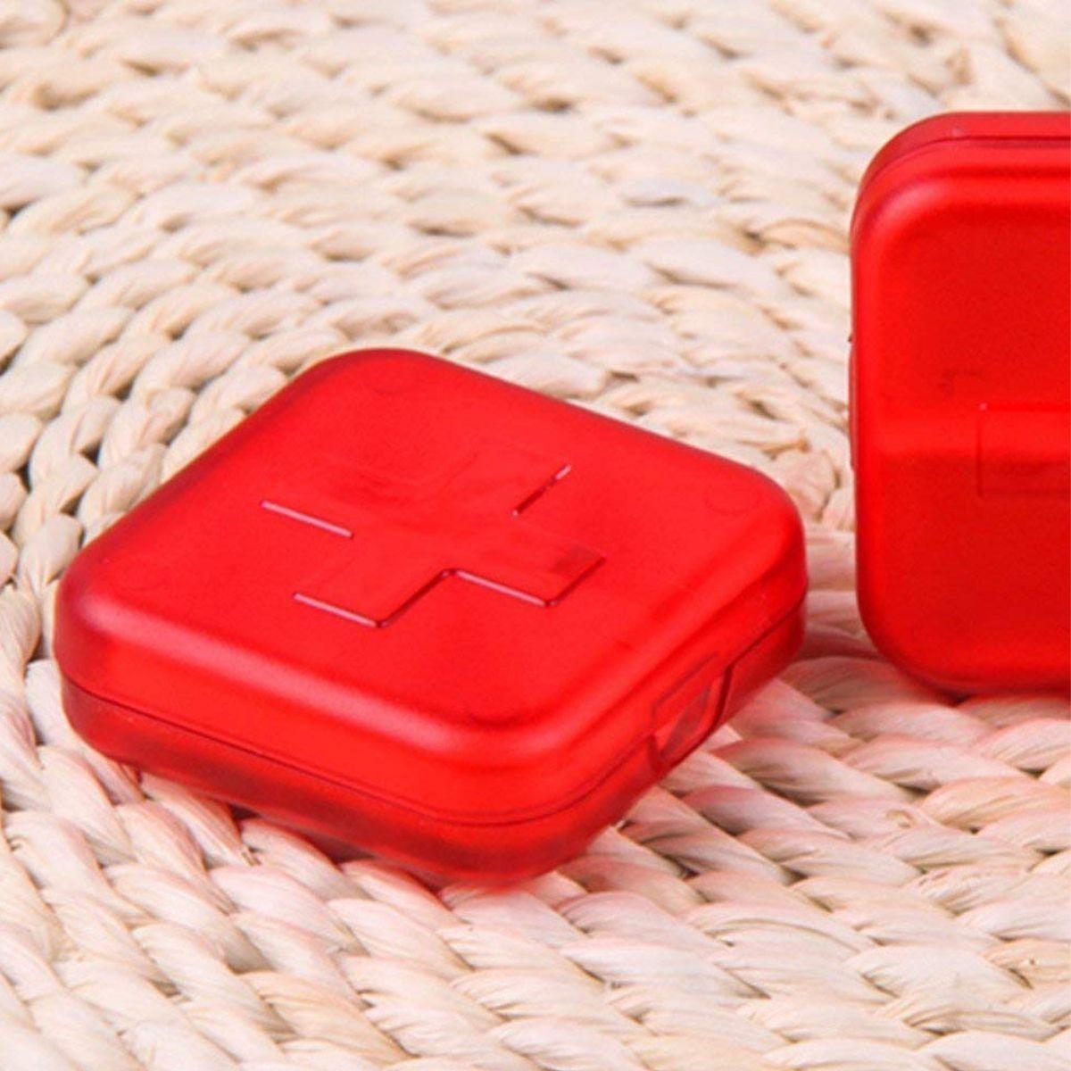 SET 6 PASTILLERO ROJO 4 COMPARTIMIENTOS MEDICAMENTOS LAU-3