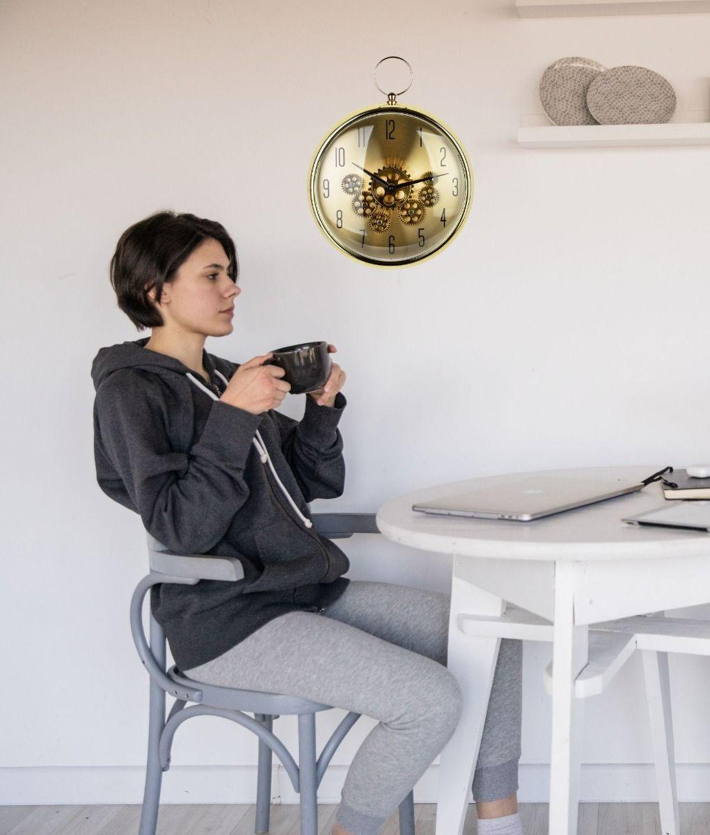 Reloj Pared Redondo Engranaje Industrial Decorativo Jhn-3