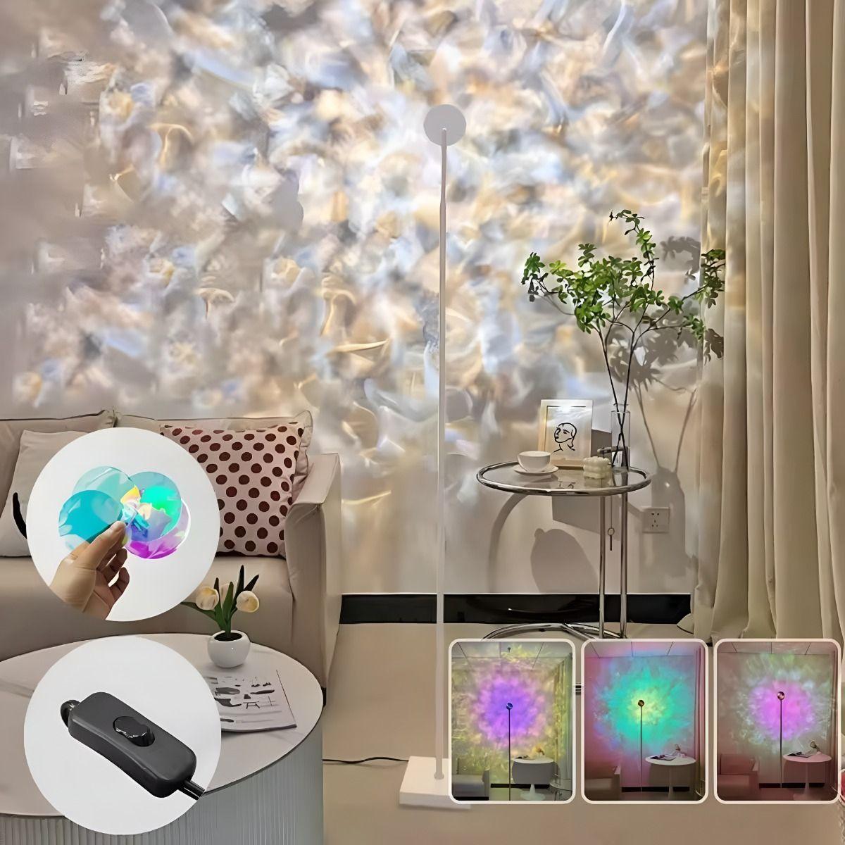 Lámpara Pie Ajustable LED Ondas dinámicas Doble cabezal-2