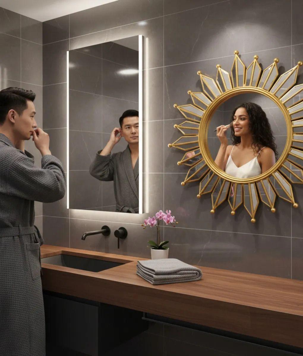 Espejo Decorativo Pared Rayos Sol Resistente Moderno Jhn-5