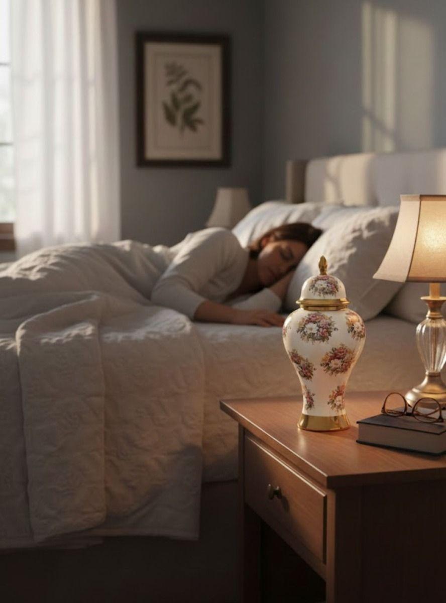 Potiche Decorativo Jarrón Diseño Motivos Florales Adorno Jhn-3