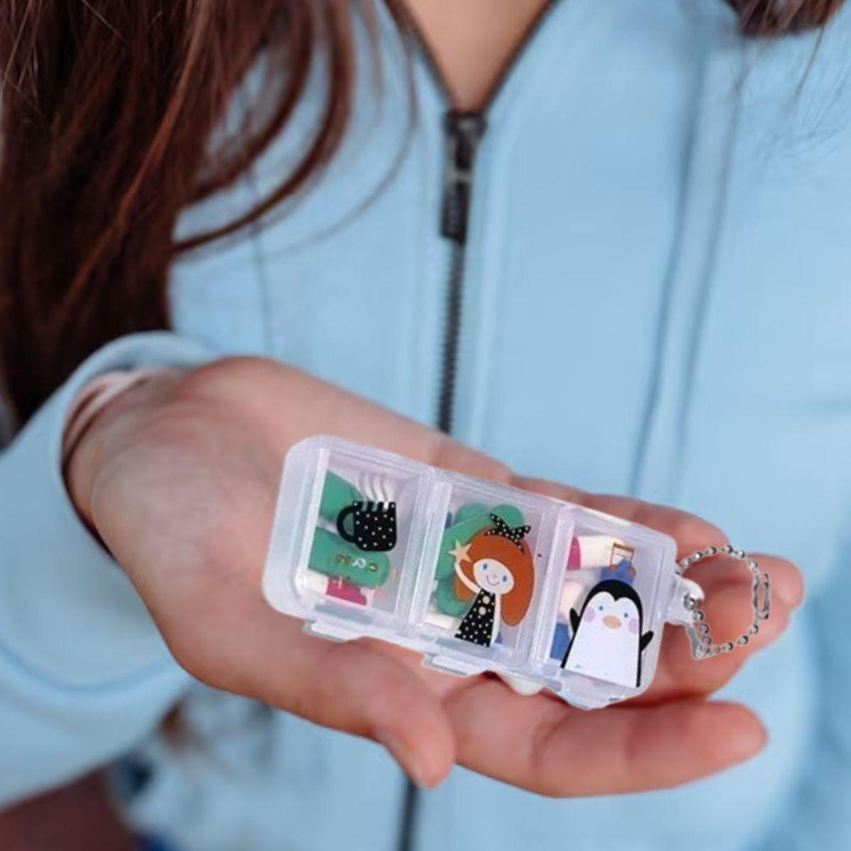 SET 8 MINI PASTILLERO DIBUJOS TOMA DIARIA NIÑOS PORTATIL LAU-3