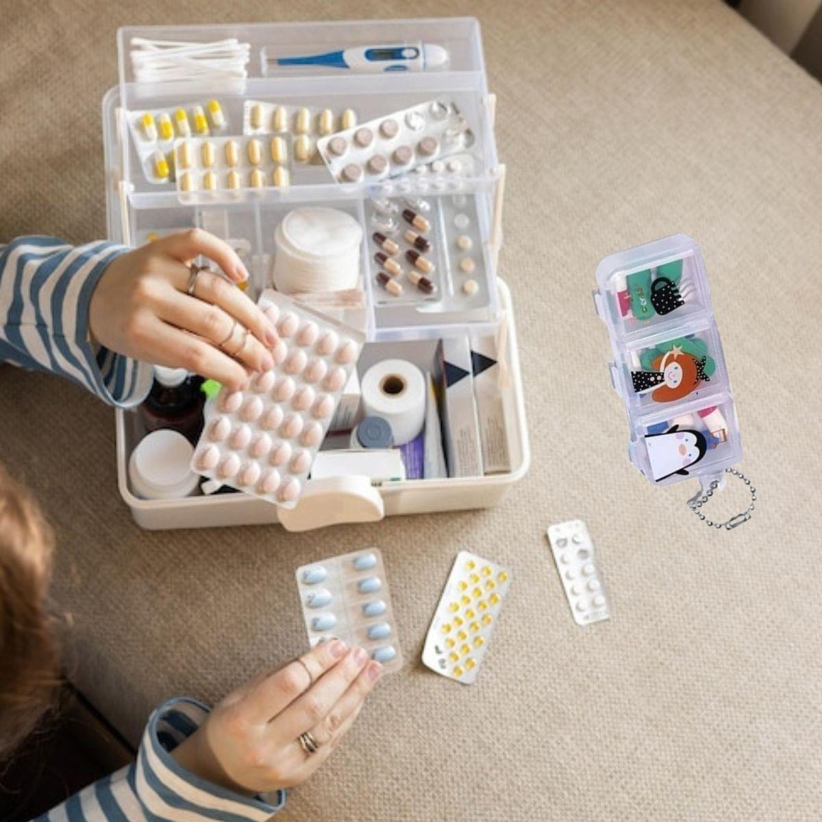 SET 8 MINI PASTILLERO DIBUJOS TOMA DIARIA NIÑOS PORTATIL LAU-6