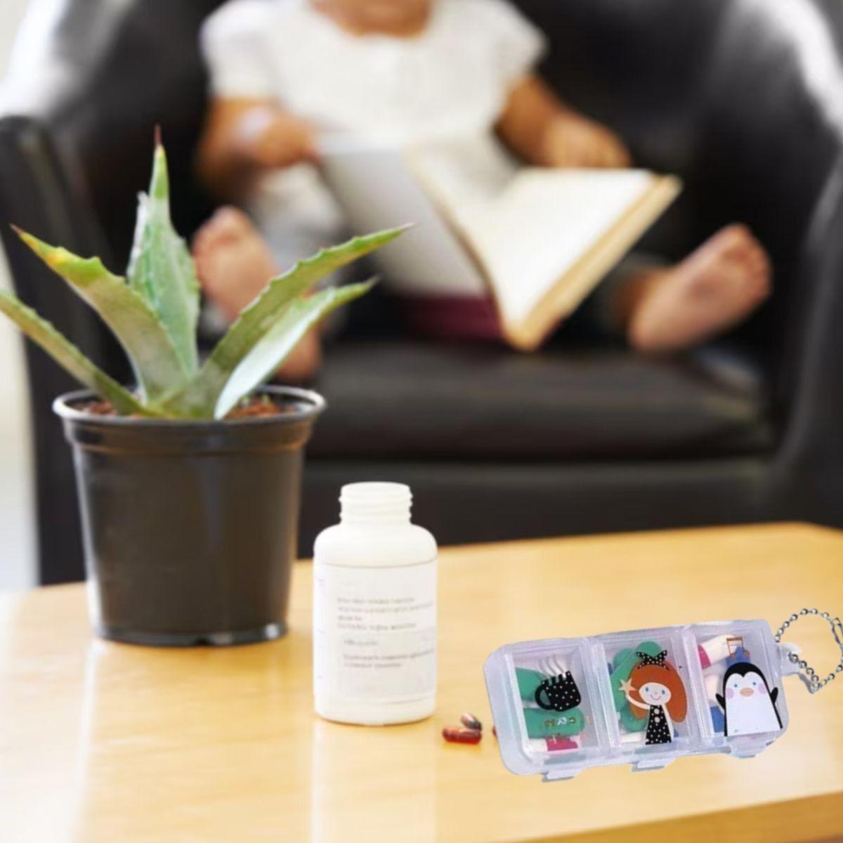 SET 8 MINI PASTILLERO DIBUJOS TOMA DIARIA NIÑOS PORTATIL LAU-7