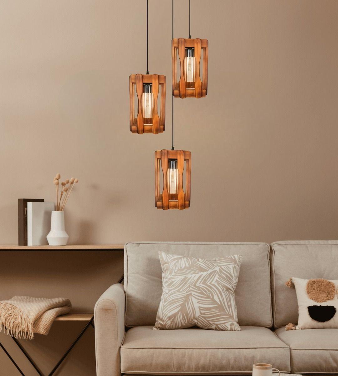 Lámpara Colgante Vintage Decorativa Rústica 3 Luces Jhn-6