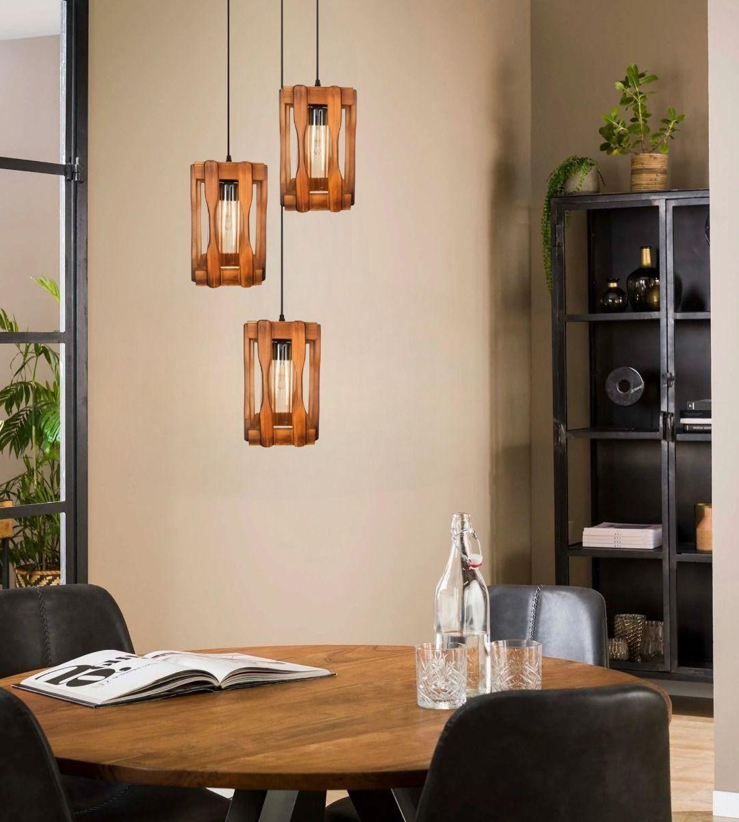 Lámpara Colgante Vintage Decorativa Rústica 3 Luces Jhn-7