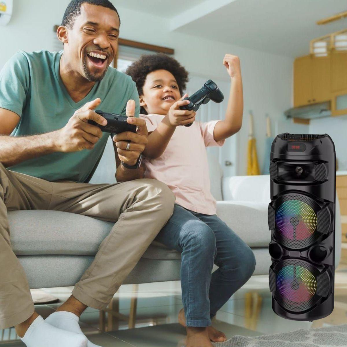 PARLANTE INALAMBRICA BLUETOOTH LED+MICROFONO PORTATIL LAU-3