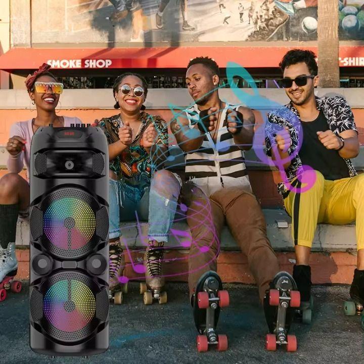 PARLANTE INALAMBRICA BLUETOOTH LED+MICROFONO PORTATIL LAU-5