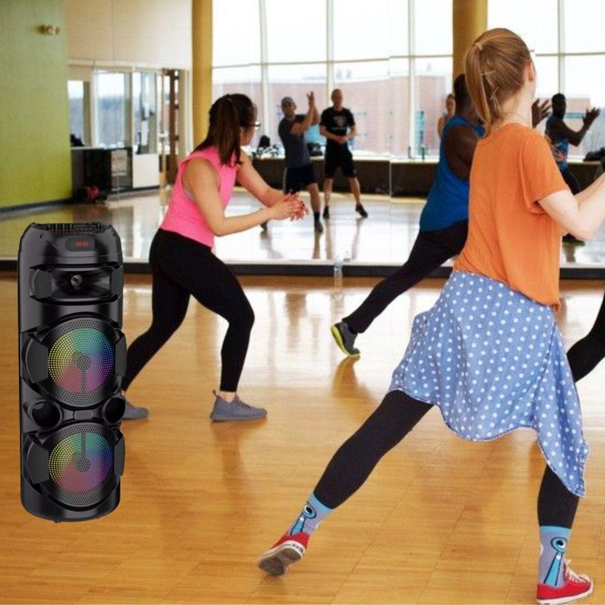 PARLANTE INALAMBRICA BLUETOOTH LED+MICROFONO PORTATIL LAU-6