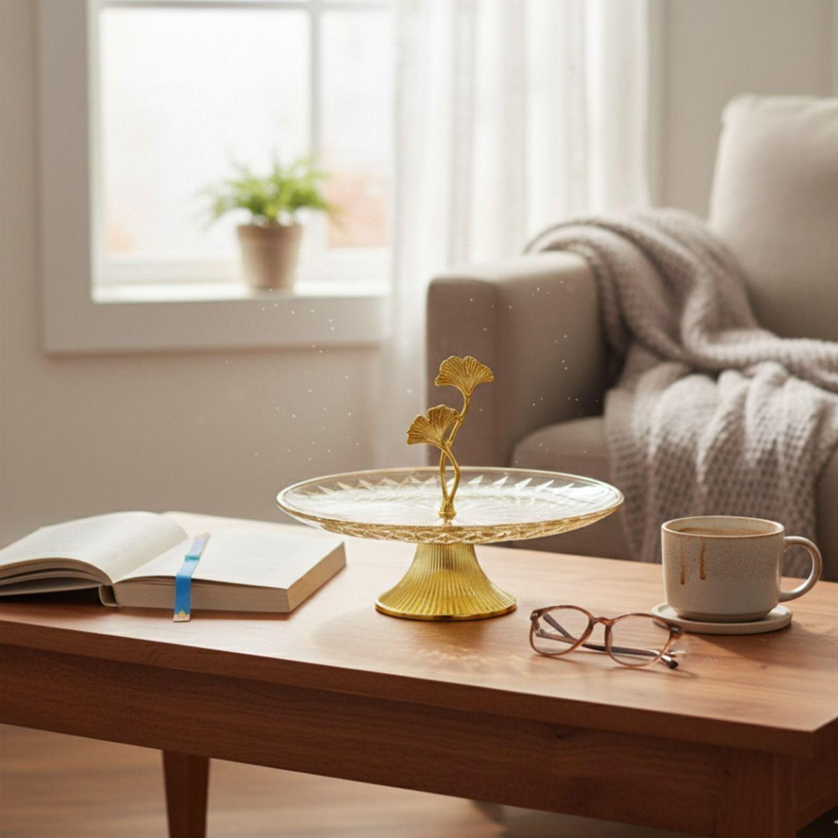 Centro Mesa Decorativo Diseño Artístico Plato Pedestal Jhn-4