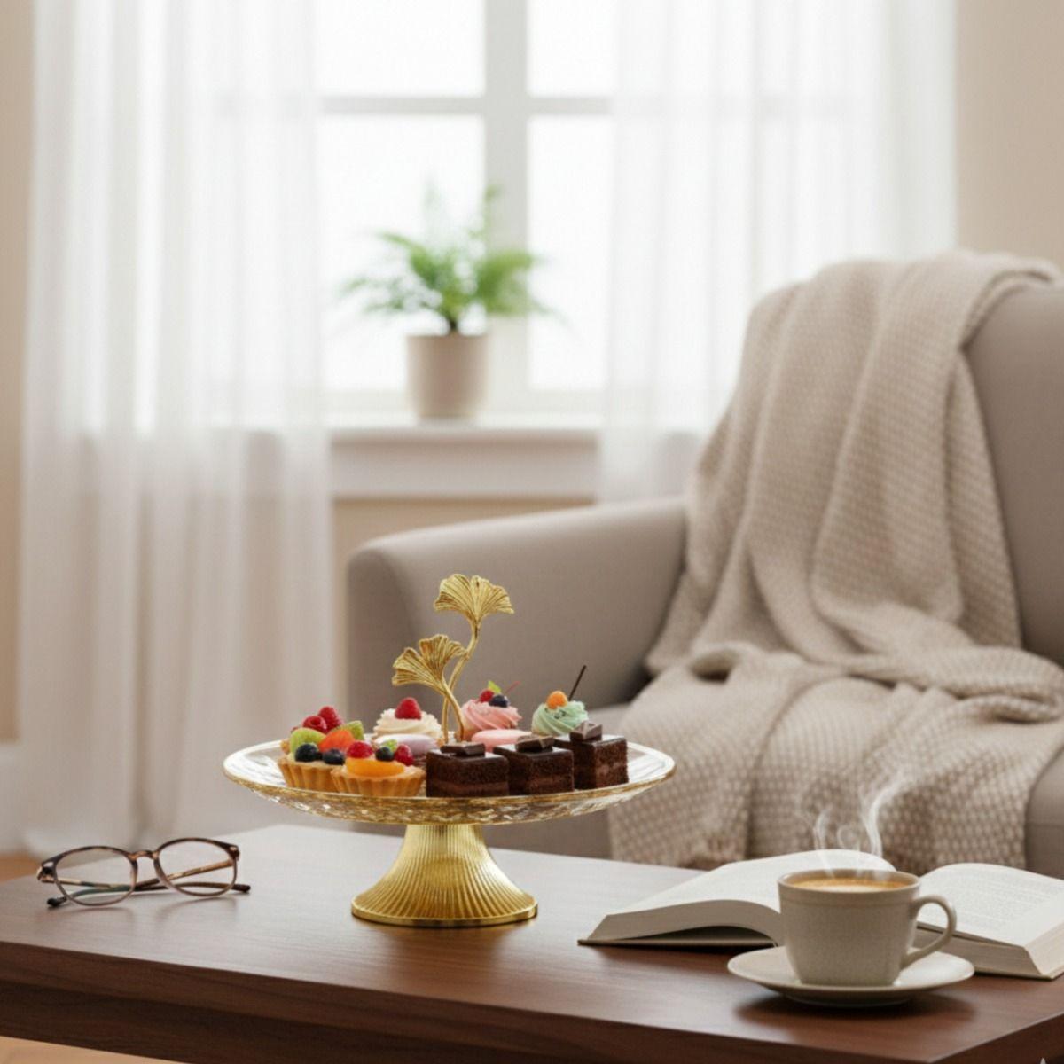 Centro Mesa Decorativo Diseño Artístico Plato Pedestal Jhn-7