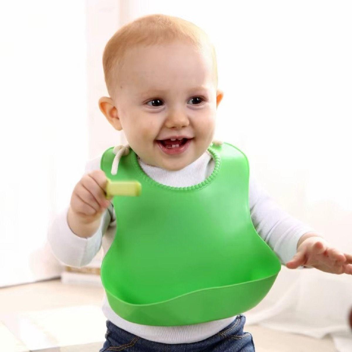 Set 10 Baberos Impermeable Antiderrame Reutilizable Bebe Lau-2